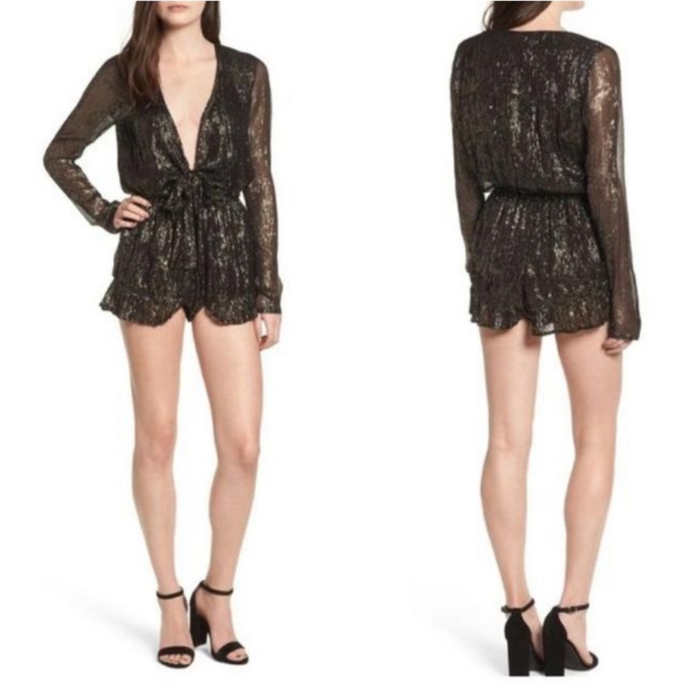 RAGA Fairytale Love Metallic Long Sleeve Romper/Jumpsuit size S NWT - Picture 3 of 15